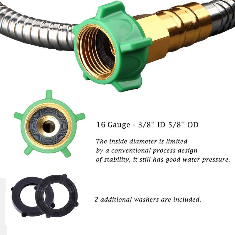 BEAULIFE 304 Stainless Steel Metal 3FT Short Garden Hose 3 Feet Flexible, Portable & Lightweight Kink Free Garden Water Outdoor Hose - Image 3